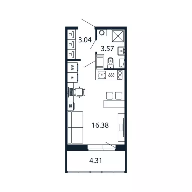 Квартира-студия: Мурино, Ручьёвский проспект, 20 (22.3 м) - Фото 1