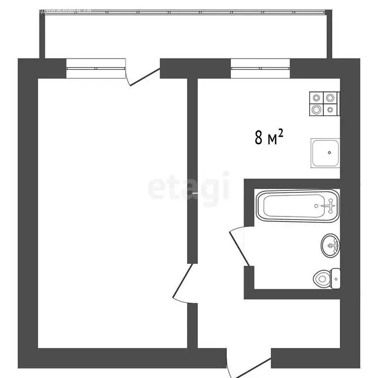 1-комнатная квартира: Ишим, улица Чехова, 102А (41 м) - Фото 0