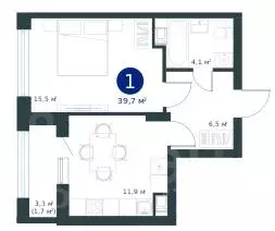 1-к кв. Воронежская область, Воронеж ул. Ворошилова, 19 (44.6 м) - Фото 2