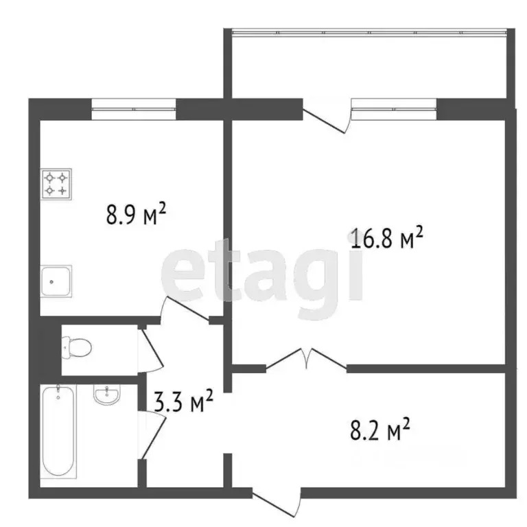 1-к кв. Красноярский край, Красноярск Северный мкр, ул. Урванцева, 4 ... - Фото 2