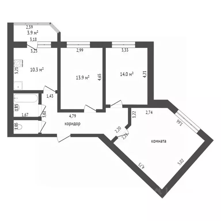 3-к кв. Ханты-Мансийский АО, Ханты-Мансийск ул. Анны Коньковой, 10 ... - Фото 1
