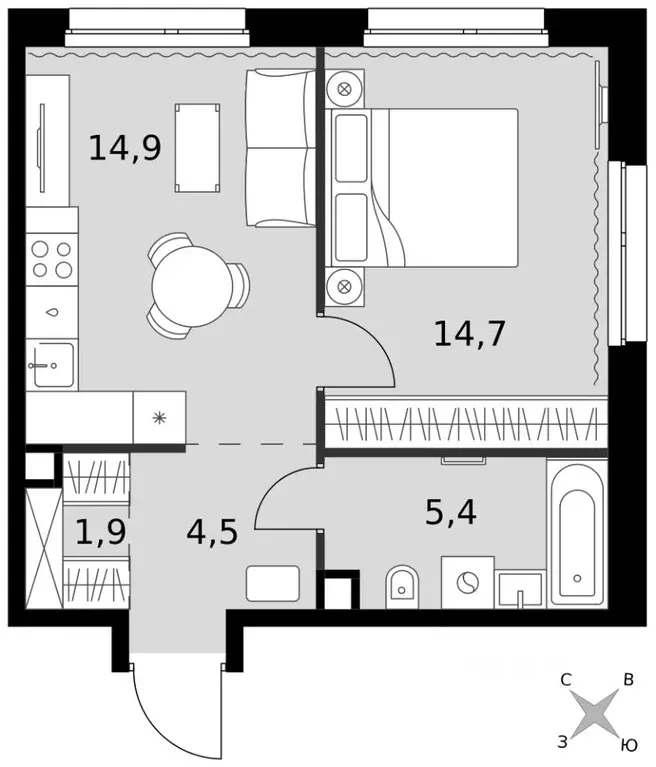 1-к кв. Москва Юго-Восточный ао, Южнопортовый р-н,  (41.4 м) - Фото 2