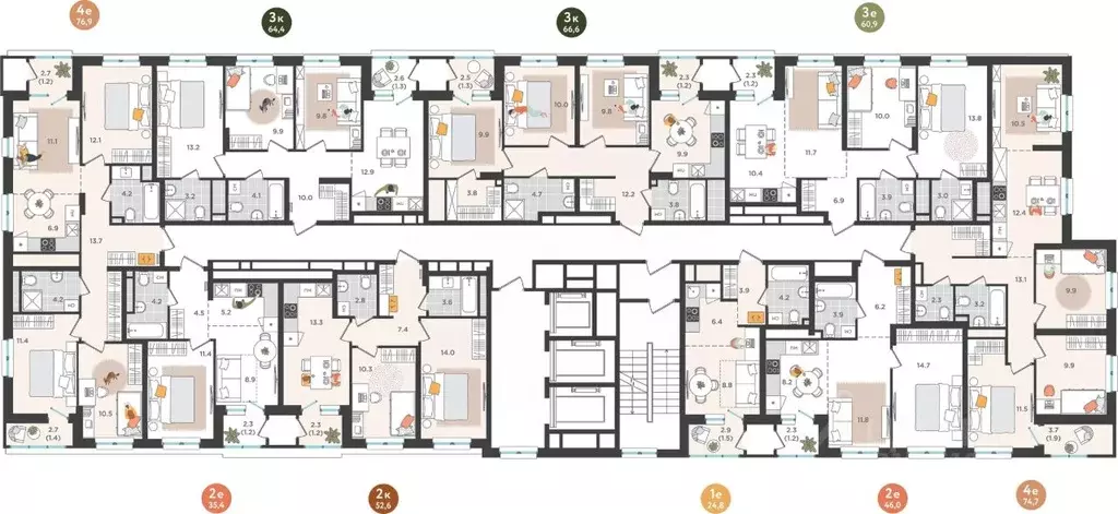 4-к кв. Пермский край, Пермь ул. Куфонина, 1 (74.7 м) - Фото 2