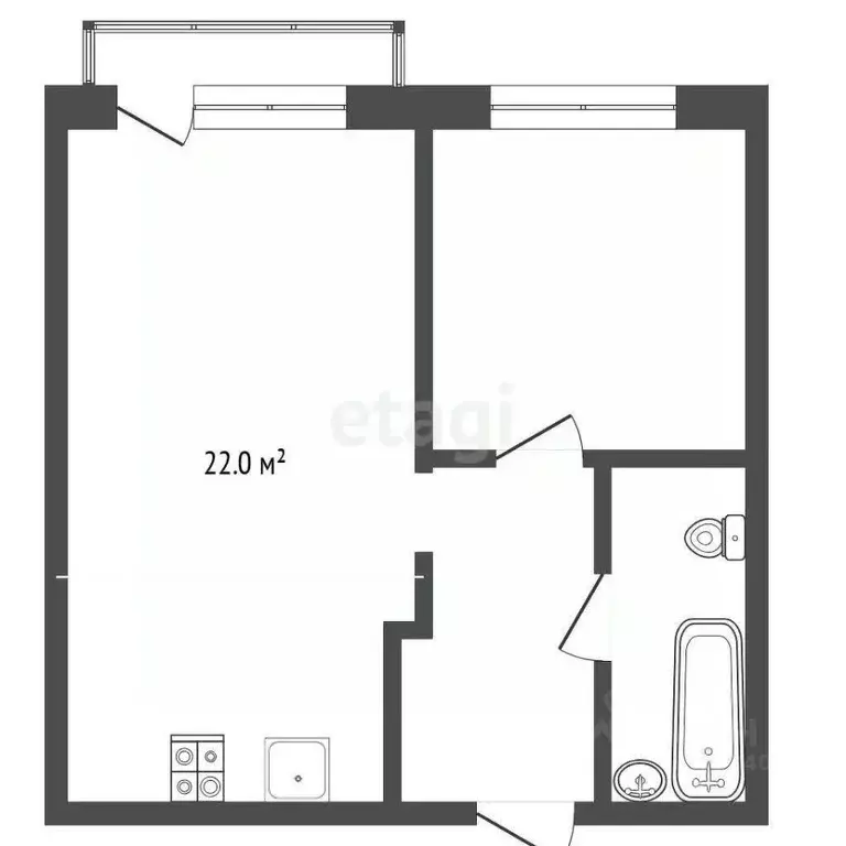 1-к кв. Тюменская область, Тюмень ул. Эльвиры Федоровой, 1 (51.0 м) - Фото 2
