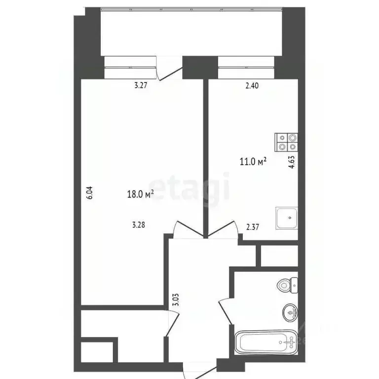 1-к кв. Москва ул. Артамонова, 16К1 (40.1 м) - Фото 2