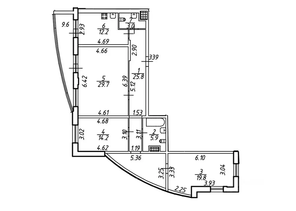3-к кв. Санкт-Петербург просп. Просвещения, 43 (113.5 м) - Фото 2