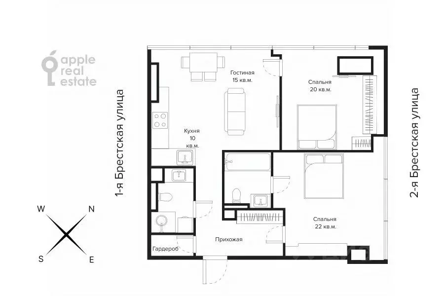 3-к кв. Москва 2-я Брестская ул., 6 (88.0 м) - Фото 1