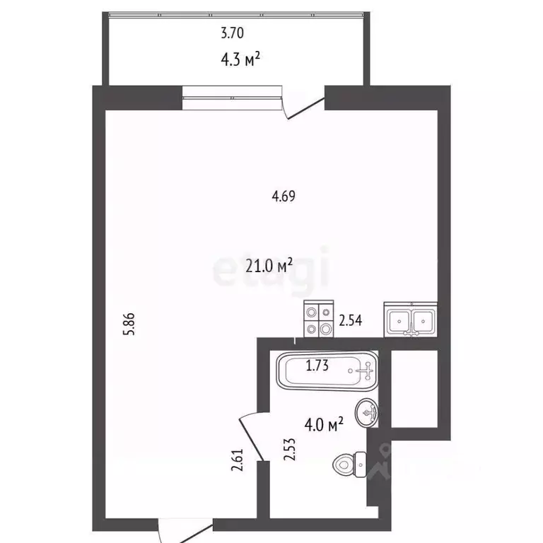 Студия Челябинская область, Челябинск Университетская Набережная ул., ... - Фото 2