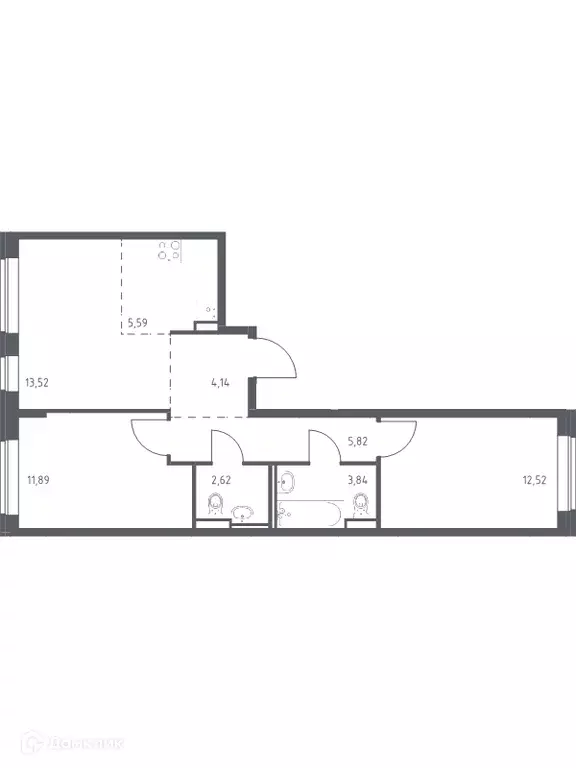 Продаётся 2-к квартира, 59.9 м - Фото 0