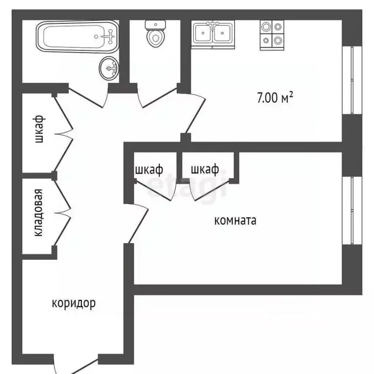 1-к кв. Севастополь ул. Надеждинцев, 3 (34.8 м) - Фото 1