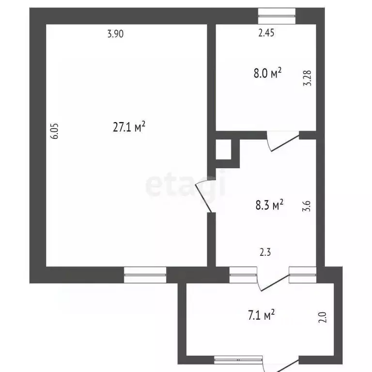2-к кв. Крым, Бахчисарай ул. Македонского, 6А (50.5 м) - Фото 1
