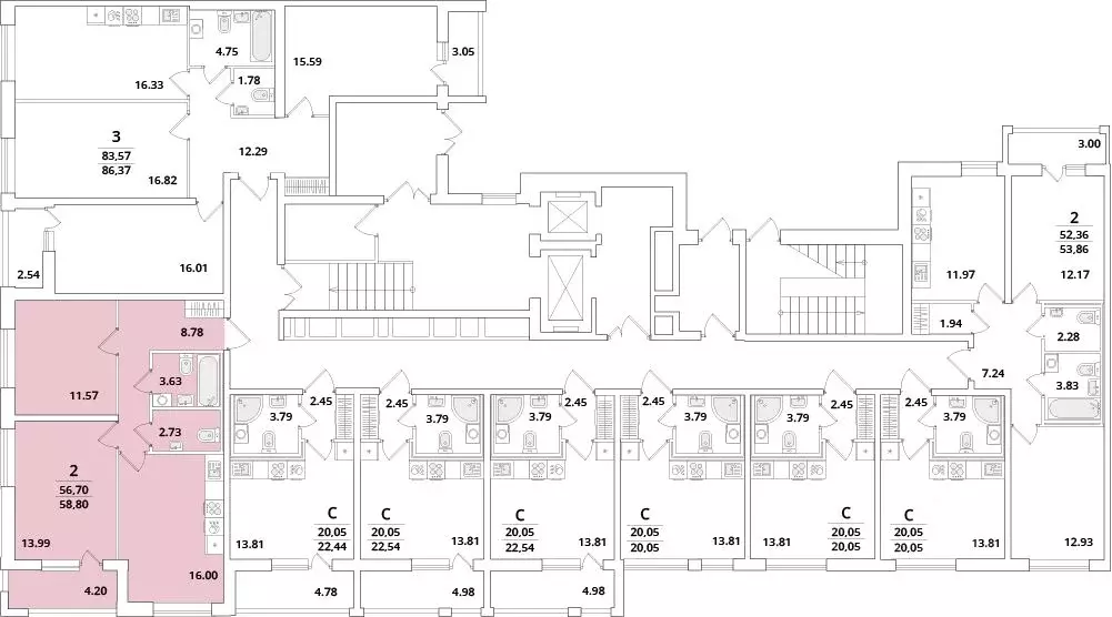 2-к кв. Санкт-Петербург Кубинская ул., 82к2 (58.8 м) - Фото 1