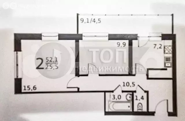 2-комнатная квартира: Пенза, улица Антонова, 5Г (52.1 м) - Фото 1