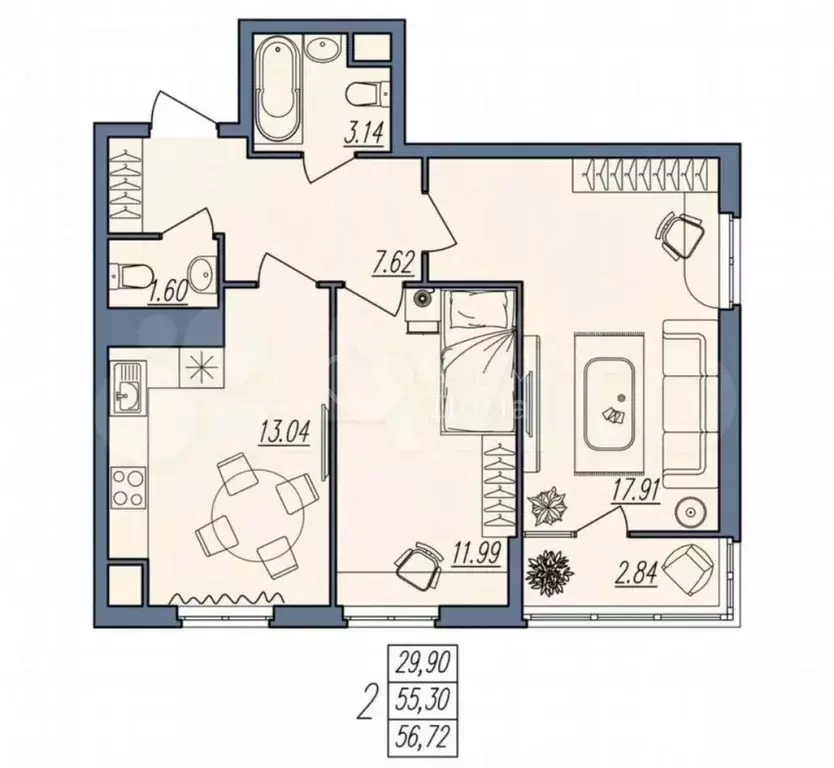 2-к кв. Волгоградская область, Волгоград ул. Тракторостроителей, 21 ... - Фото 2