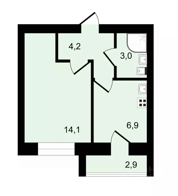 1-к кв. Владимирская область, Владимир ул. Новгородская, 30к1 (30.0 м) - Фото 1
