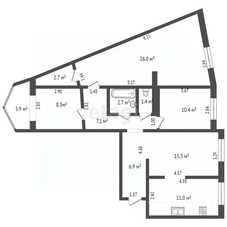 3-к кв. Ростовская область, Ростов-на-Дону Западный мкр, ул. 339-й ... - Фото 1
