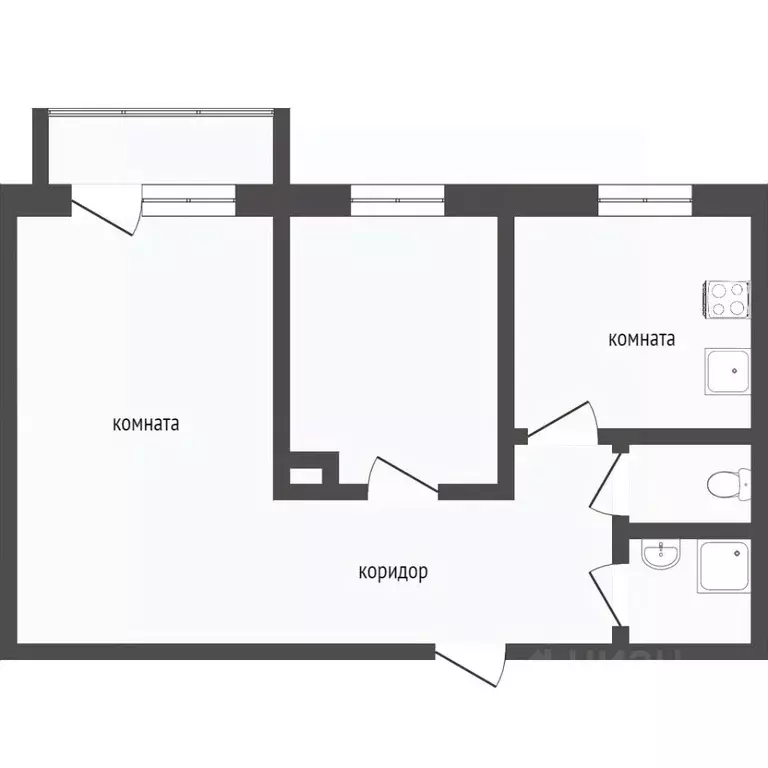 2-к кв. Бурятия, Улан-Удэ Кабанская ул., 16 (48.3 м) - Фото 1