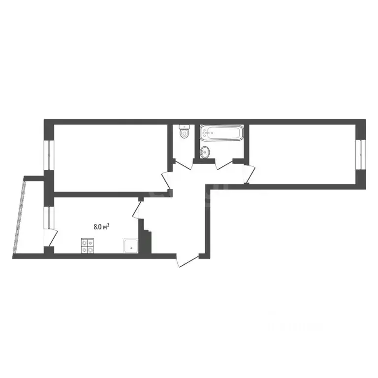 2-к кв. Тюменская область, Тюмень Антипино мкр, ул. Беловежская, 19 ... - Фото 2