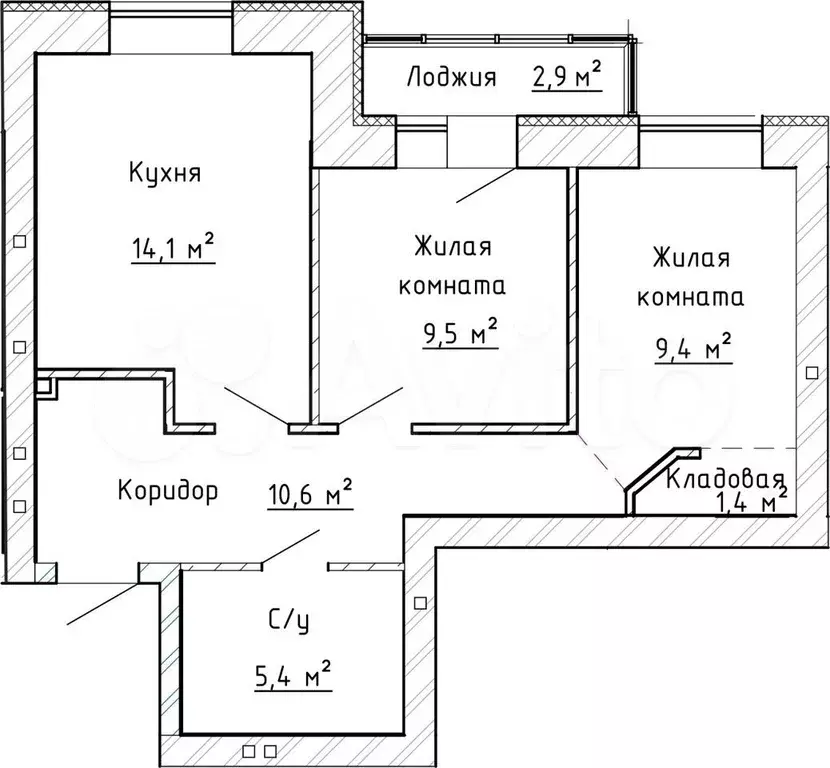 2-к. квартира, 52 м, 2/8 эт. - Фото 0