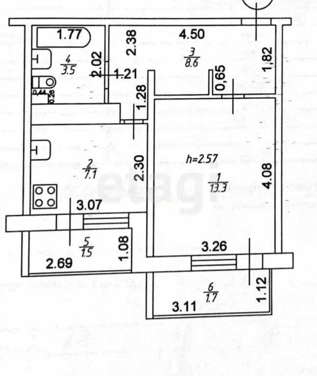1-комнатная квартира: Казань, улица Юлиуса Фучика, 96 (32.5 м) - Фото 1