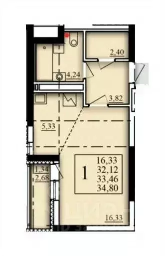 Студия Башкортостан, Уфа Затон-Восточный жилрайон, Паруса жилой ... - Фото 1
