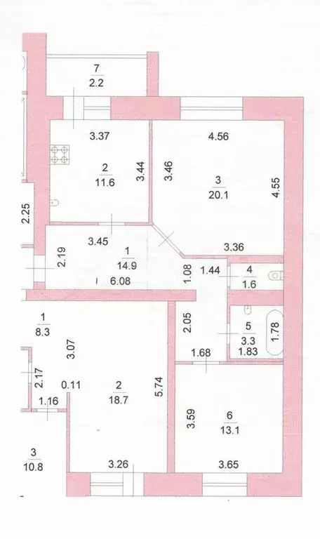 2-к. квартира, 66,8 м, 3/9 эт. - Фото 0