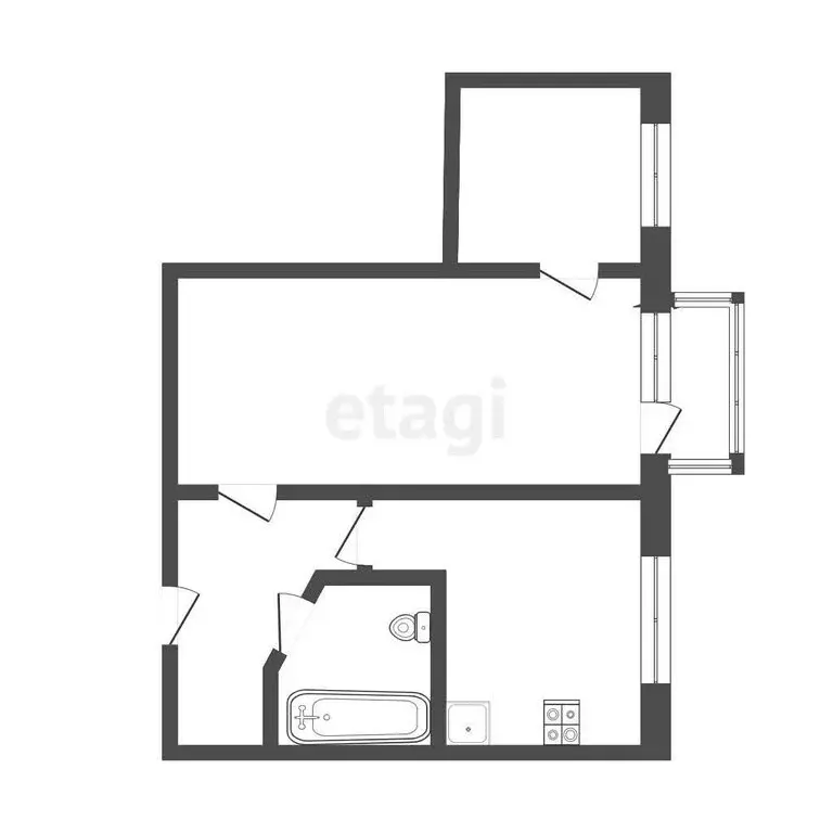 2-комнатная квартира: Ухта, улица Сенюкова, 43 (35.7 м) - Фото 1