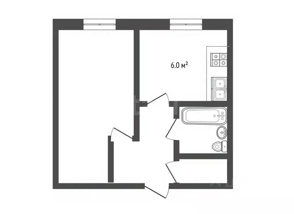 1-к кв. Вологодская область, Сокол Архангельская ул., 35 (34.5 м) - Фото 2