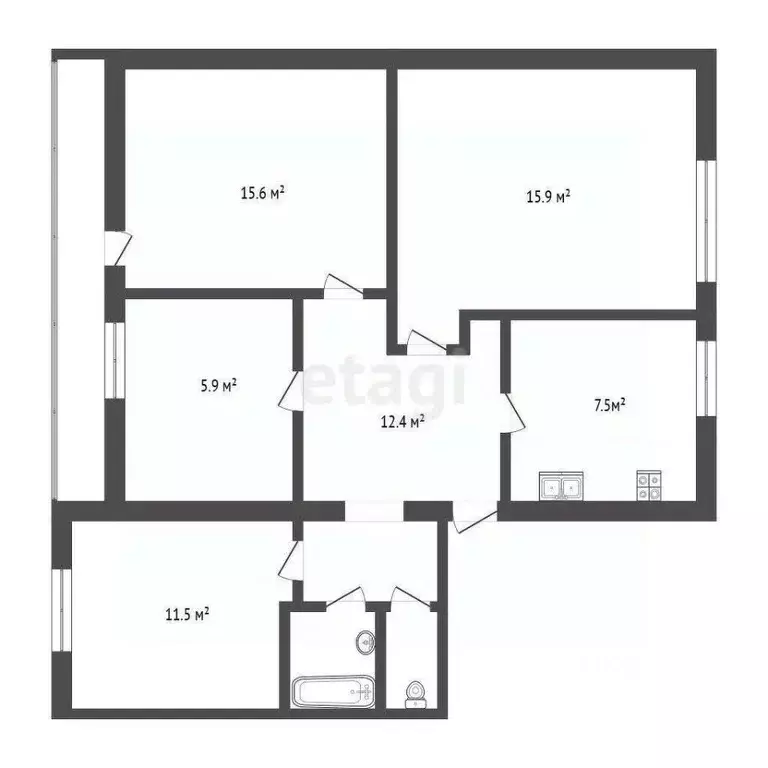 3-к кв. Марий Эл, Йошкар-Ола ул. Мира, 15 (76.6 м) - Фото 1