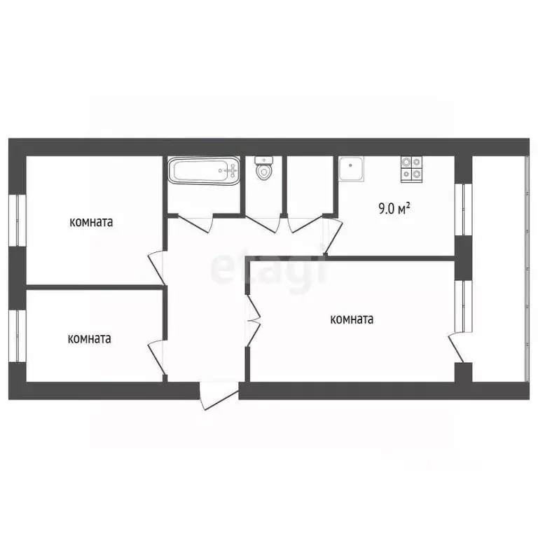 3-к кв. Крым, Сакский район, с. Орехово ул. Центральная (62.6 м) - Фото 2