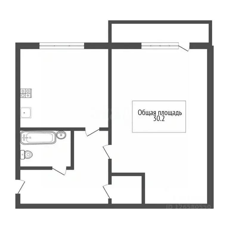 1-к кв. Кемеровская область, Новокузнецк ул. Климасенко, 20/4 (30.2 м) - Фото 1