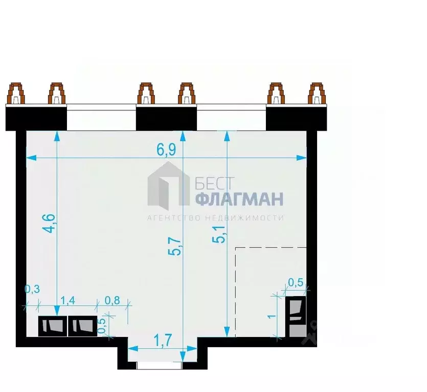 Помещение свободного назначения в Москва Выборгская ул., 18 (35 м) - Фото 2