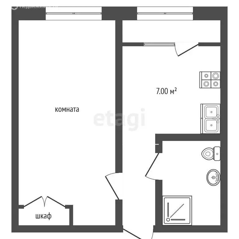1-комнатная квартира: Омская область, рабочий посёлок Шербакуль, улица ... - Фото 1