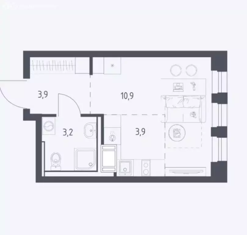 Квартира-студия: Мытищи, 1-й Стрелковый переулок, 5 (21.2 м) - Фото 1