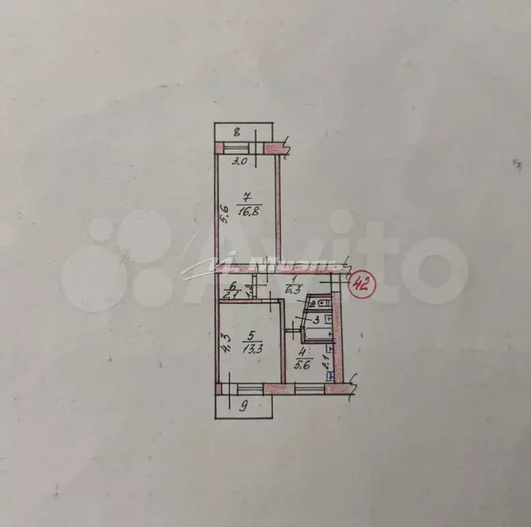 2-к. квартира, 50 м, 3/5 эт. - Фото 0