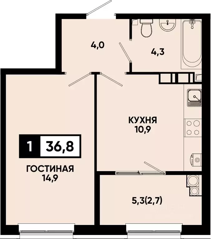 1-к кв. Ставропольский край, Кисловодск Моя Легенда жилой комплекс ... - Фото 1