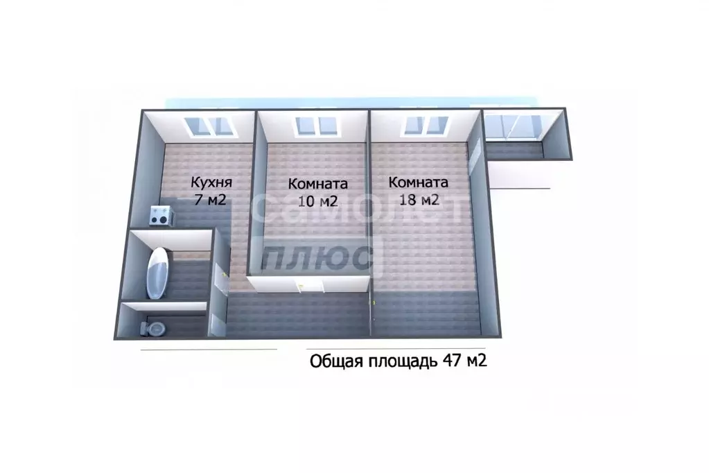 2-к кв. Пензенская область, Пенза просп. Победы, 79 (47.0 м) - Фото 1