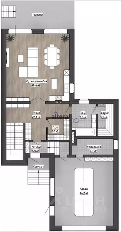 Коттедж в Татарстан, Казань ул. Су Анасы, 76 (233 м) - Фото 2