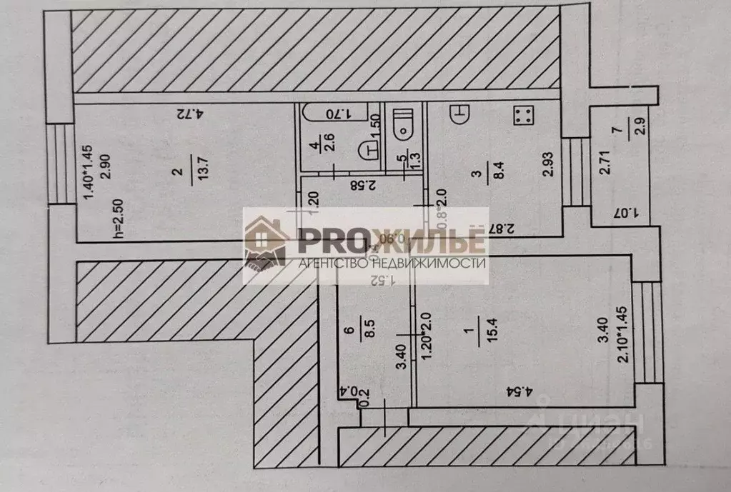 2-к кв. Башкортостан, Белебей Лесная ул., 39 (49.9 м) - Фото 1