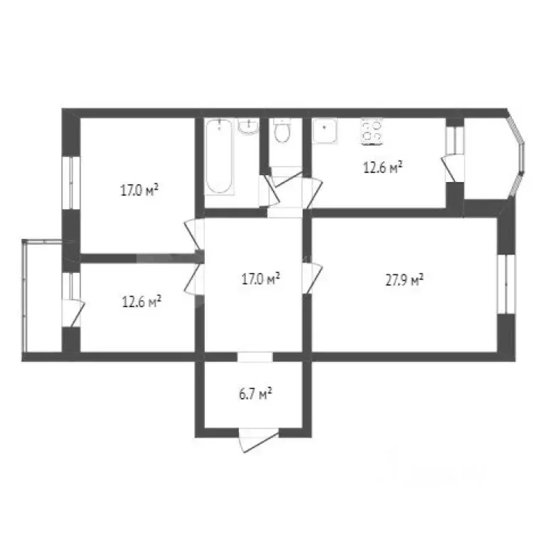 3-к кв. Тюменская область, Тюмень ул. Мельникайте, 136к1 (100.6 м) - Фото 1