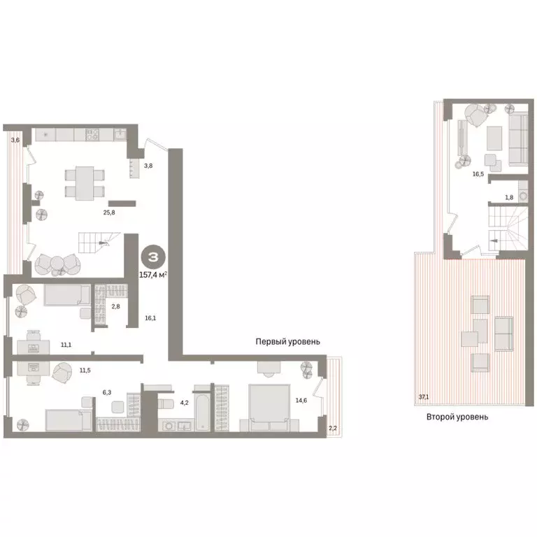 3-комнатная квартира: Екатеринбург, улица Советских Женщин (157.4 м) - Фото 2