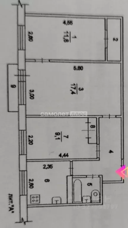 3-к кв. Московская область, Электросталь ул. Сталеваров, 2 (57.1 м) - Фото 2