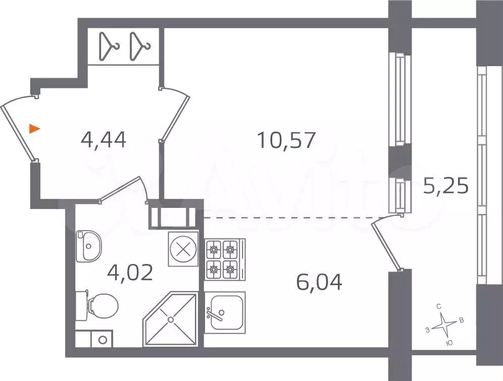 Квартира-студия, 27,7 м, 10/10 эт. - Фото 0