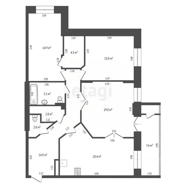 3-к кв. Саха (Якутия), Якутск ул. Дзержинского, 30 (98.5 м) - Фото 1