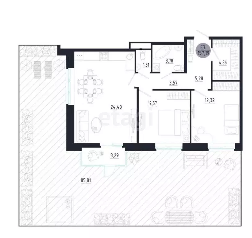 2-комнатная квартира: Тула, улица Сурикова, 22к2 (68.09 м) - Фото 0