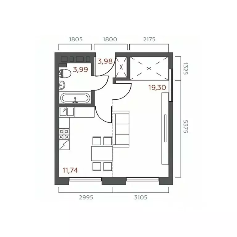 1-к кв. Иркутская область, Иркутск ул. 6-я Советская, 2 (39.01 м) - Фото 0
