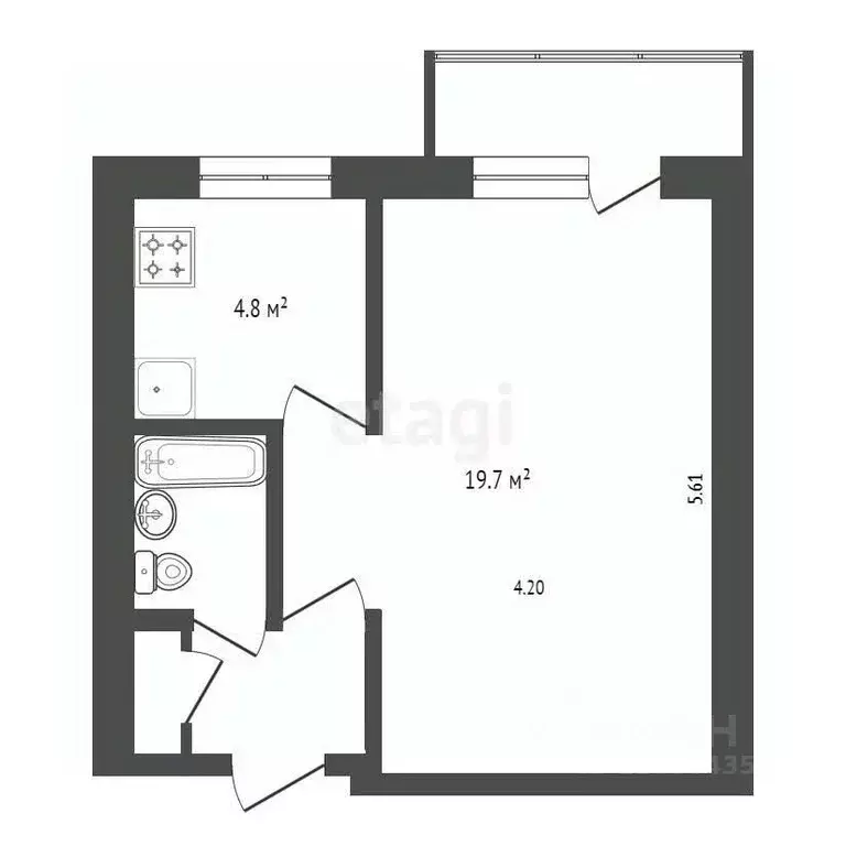 1-к кв. Москва просп. 60-летия Октября, 31/18К2 (29.2 м) - Фото 1