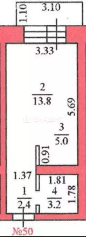 Квартира-студия: село Чигири, Восточная улица, 14/2 (25.4 м) - Фото 1