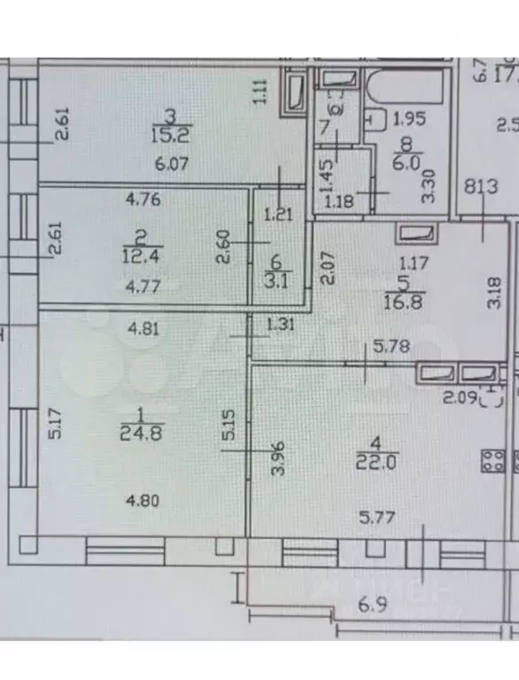 3-к кв. Санкт-Петербург Киевская ул., 3 (75.0 м) - Фото 2