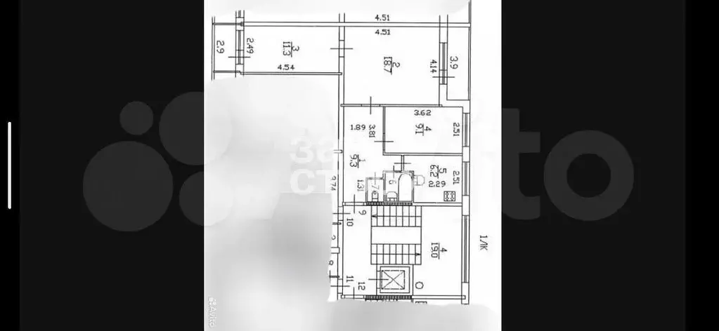 3-к. квартира, 57,5 м, 3/9 эт. - Фото 0